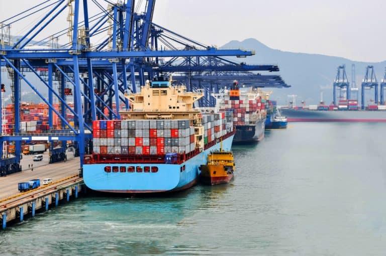 Shipment arriving at a port